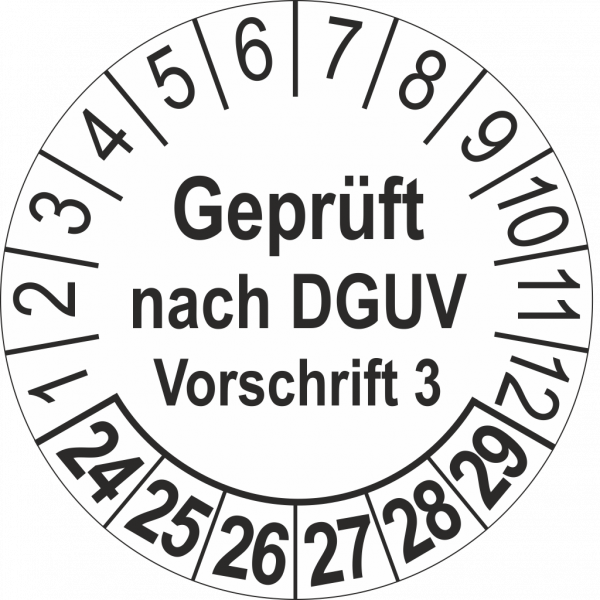 Prüfplakette Geprüft nach DGUV Vorschrift 3