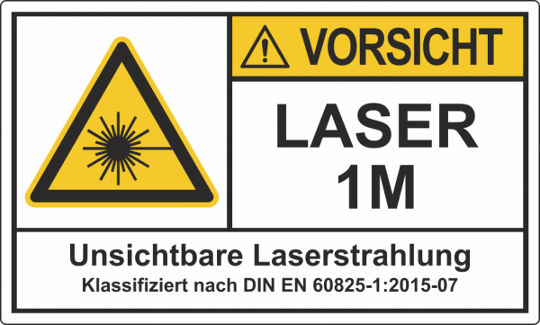 Laserwarnschild Laser 1M unsichtbare