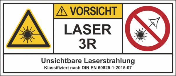 Laserwarnschild LASER 3R Unsichtbare Laserstrahlung