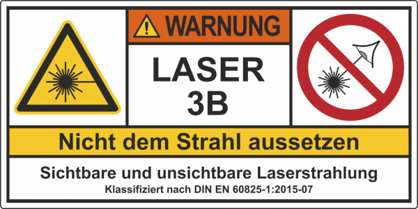 Laserwarnschild LASER 3B Sichtbare unsichtbare Laserstrahlung