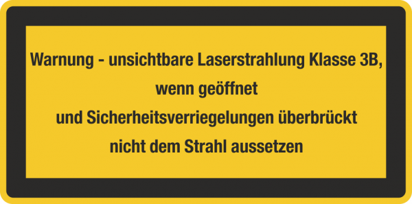 Laserwarnschild Warnung unsichtbare Laserstrahlung Klasse 3B