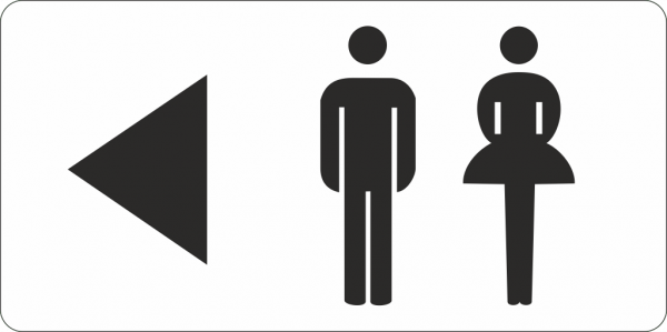Damen -und Herrentoilette Pfeil links