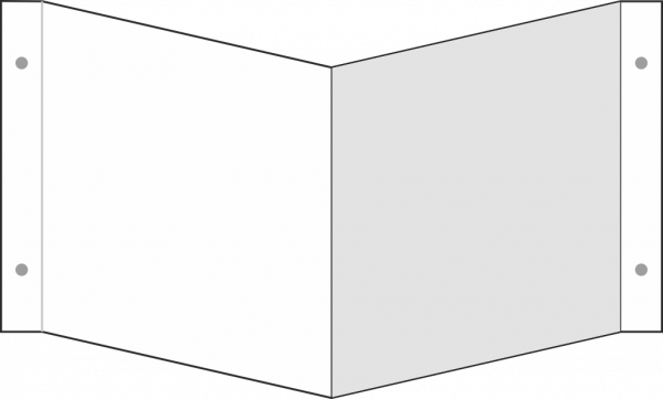 Montagezubehör Winkelschild Quadrat zur Wandmontage