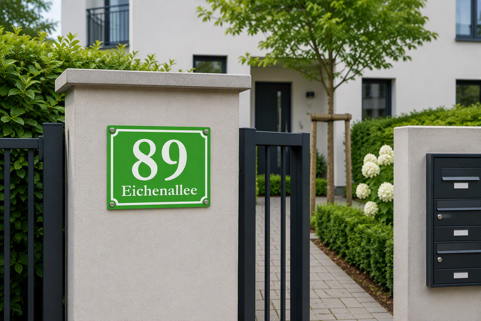 Hausnummernschild Gelb Beispiel
