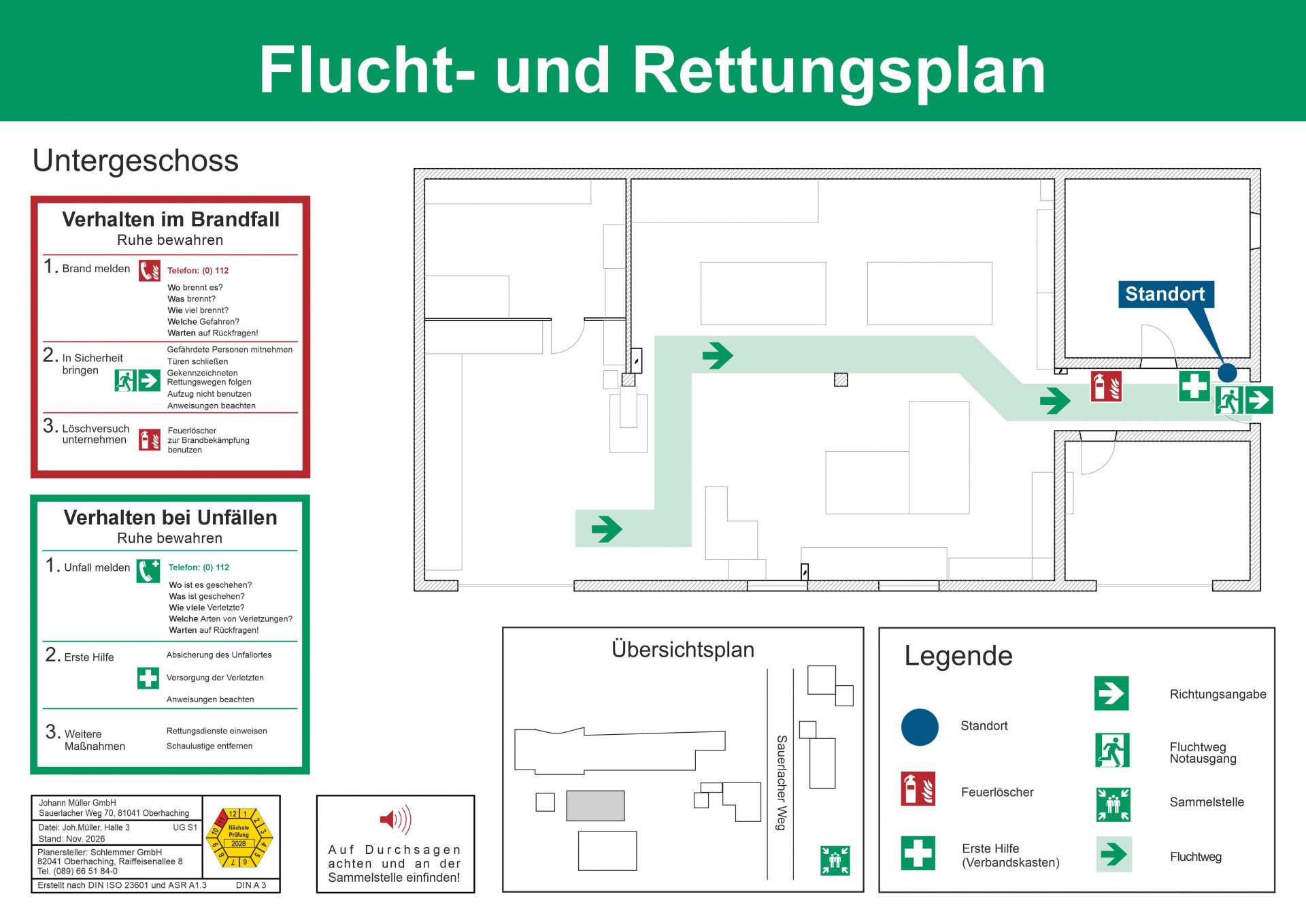 Flucht und Rettungsplan Beispiel