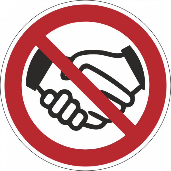 Händeschütteln verboten Verbotsschild