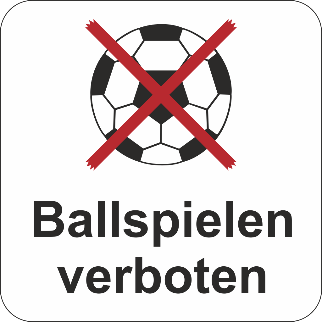Hier bitte nicht spielen Schild Aufkleber DRU 0200 Ballspielen verboten 