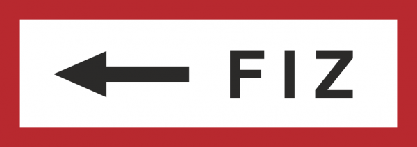 Feuerwehrschild FIZ Feuerwehr-Informationszentrum Pfeil links