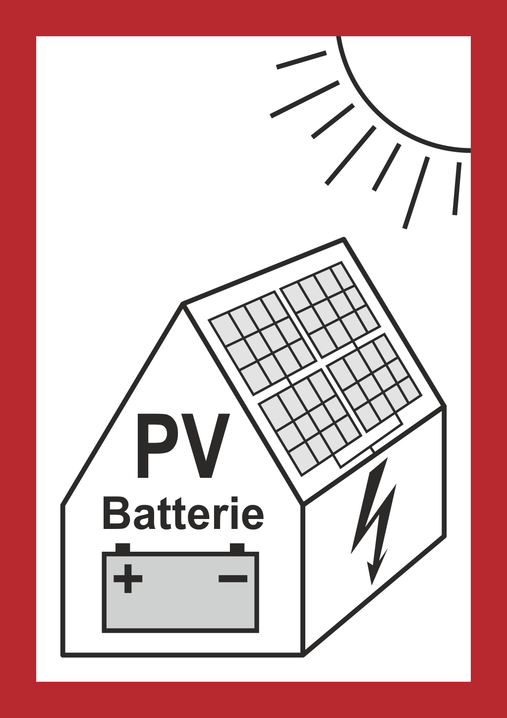Hinweisschilder, Photovoltaikanlage für Feuerwehr