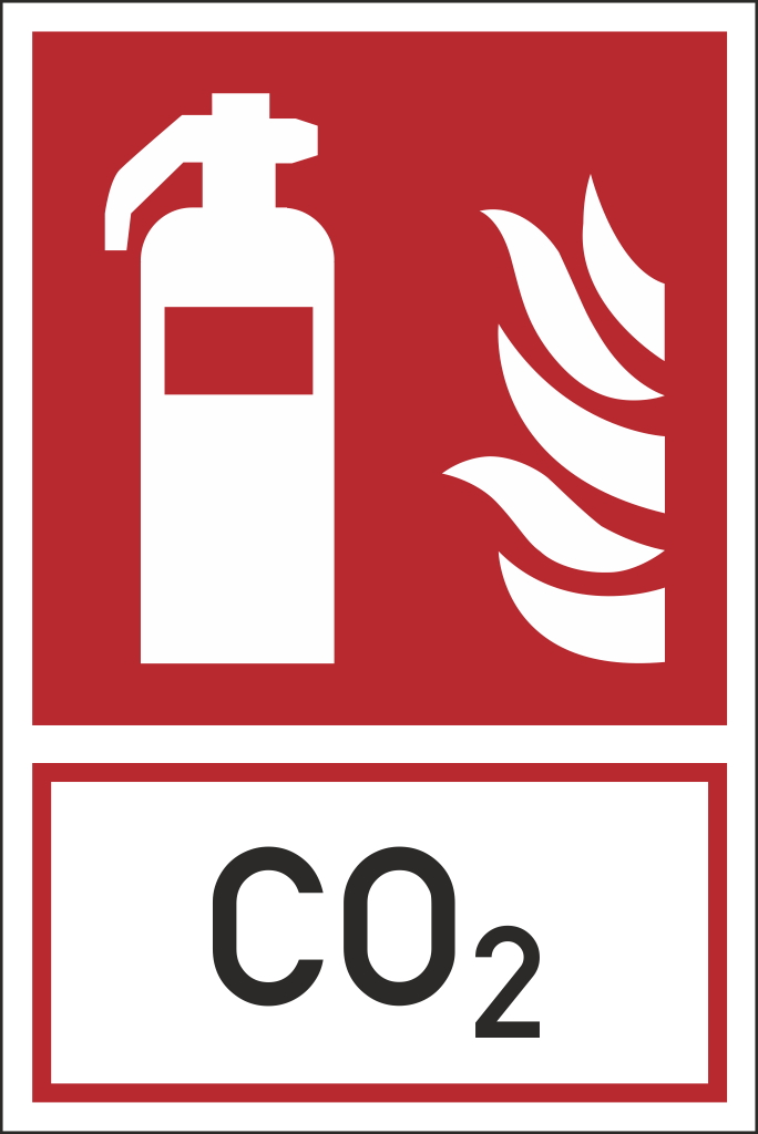 CO2 Feuerlöscher Schild, Hinweisschild