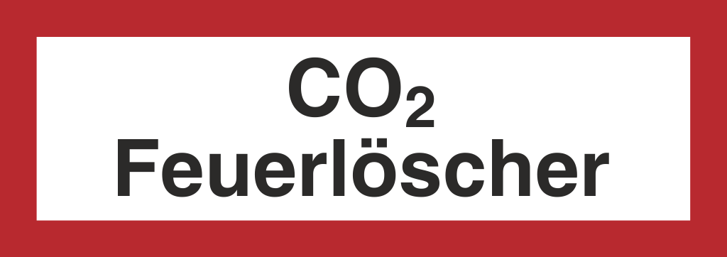 CO2 Löscher Schild, Hinweisschild