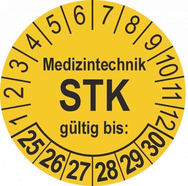 Prüfplakette Medizintechnik STK gültig bis