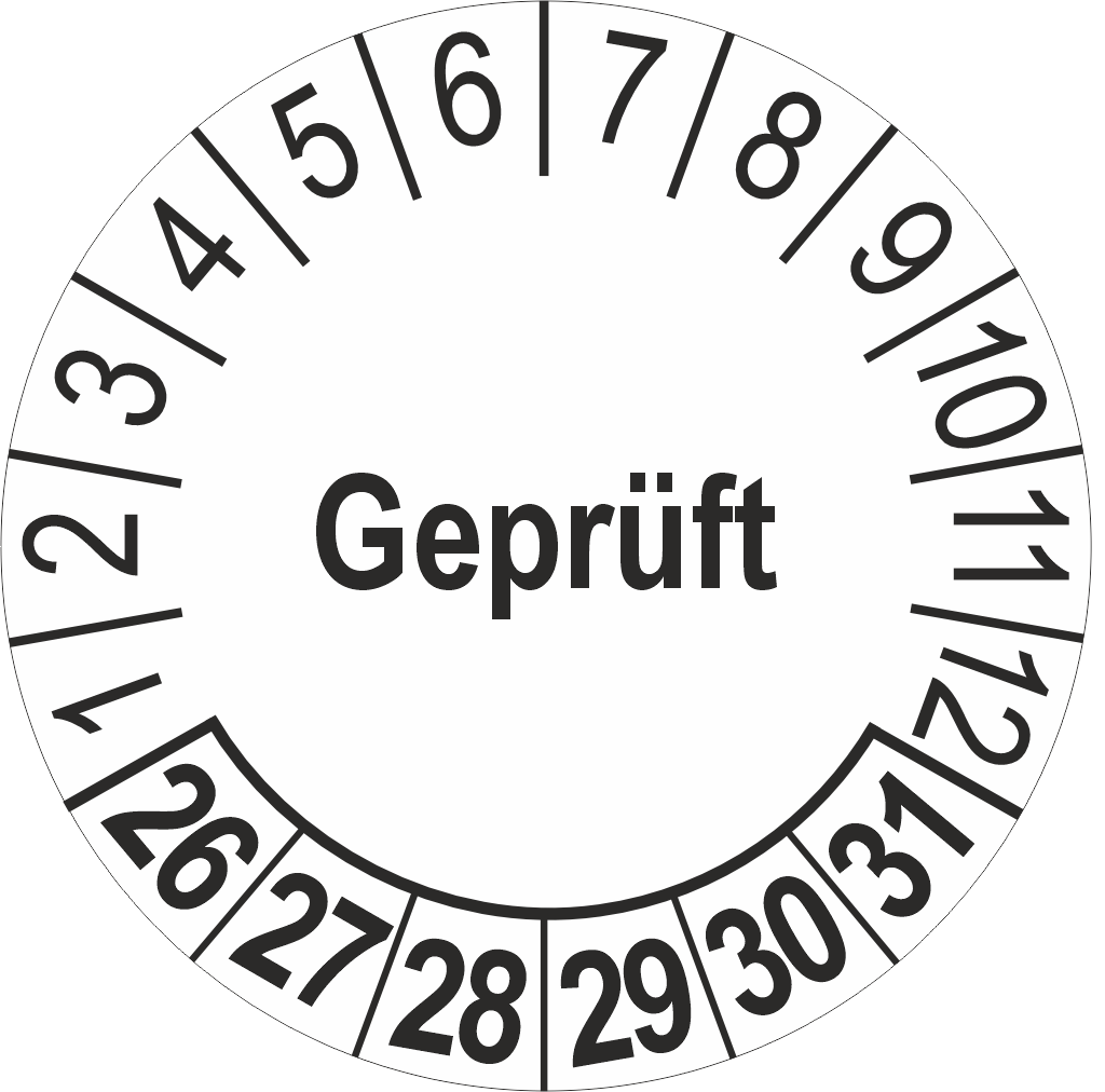 Prüfplakette Geprüft
