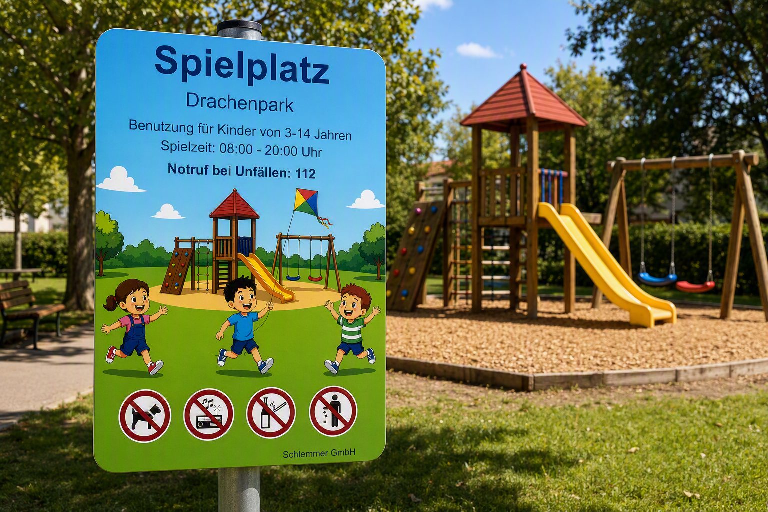 Spielplatzschild Konfigurator Vorlage