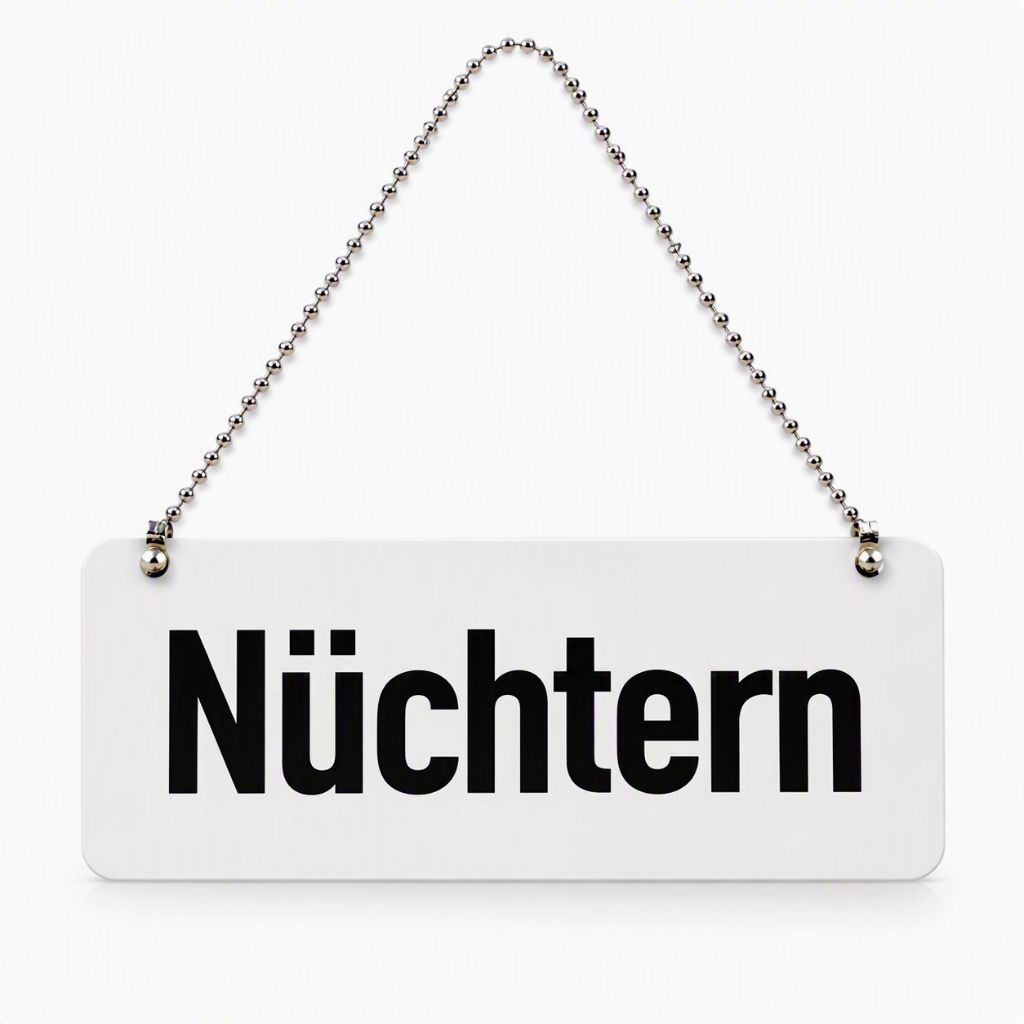 Nüchtern Schild